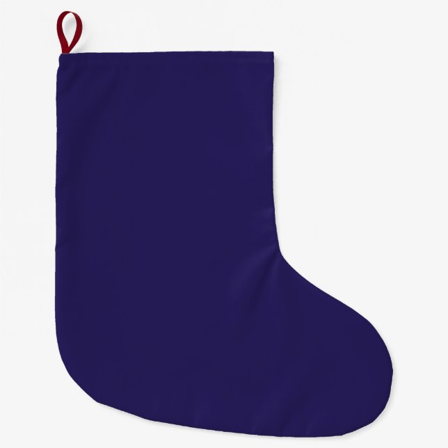 Solid Indigo Blue Elegante Modernes Minimalistisch Großer Weihnachtsstrumpf (Vorderseite)