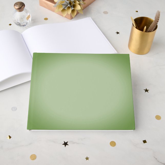 Solid Jade Green Celadon Gästebuch (Vorderseite Offen)
