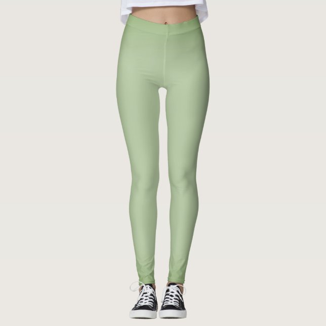 Solid Jade Green Celadon Leggings (Vorderseite)