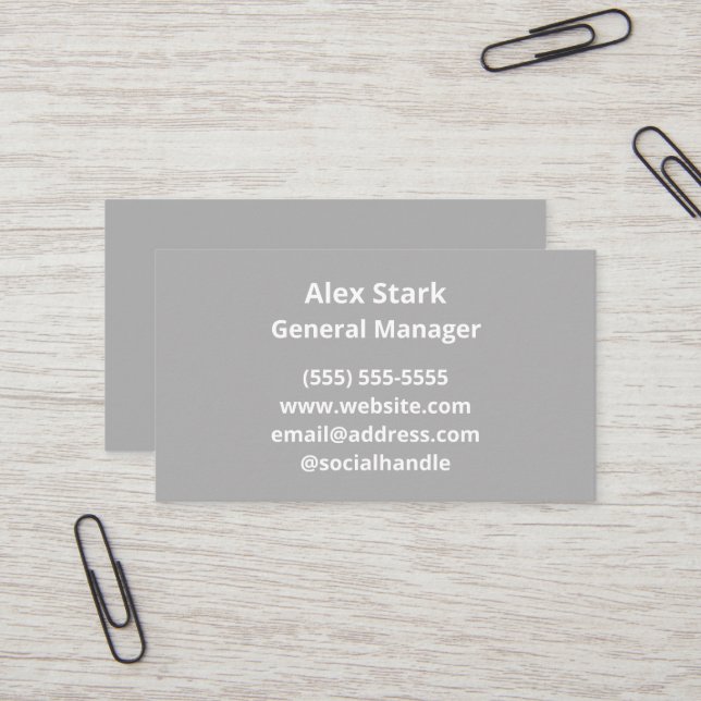 Solid Light Gray Business Cards Visitenkarte (Vorderseite/Rückseite Beispiel)