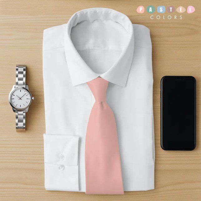 Solid Light Soft Pastel Orange Lachs Rosa Farbe Krawatte (Solid Light Soft Pastel Orange Salmon Pink Color Neck Tie)