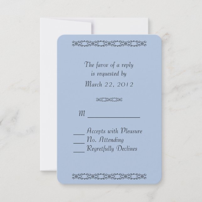 Solid Light Steel Blue Wedding RSVP (Vorderseite)