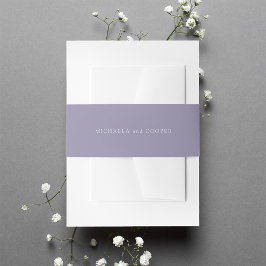 Solid Light Violet Lila Personalisierte Hochzeit Einladungsbanderole