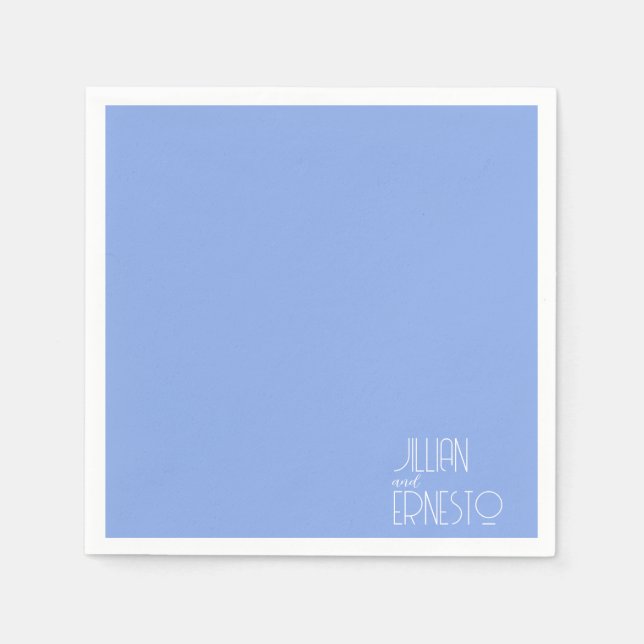 Solid Medium Blue Lily of the Valley Custom Serviette (Vorderseite)