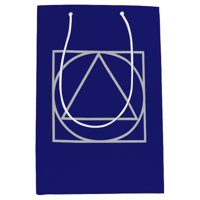 Solid Midnight Blue Elegante Modernes Minimalistis Mittlere Geschenktüte (Vorderseite)