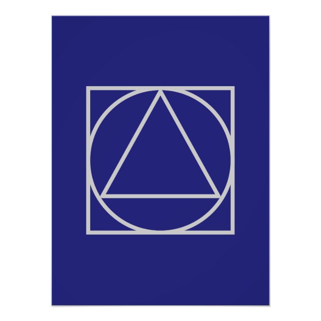 Solid Midnight Blue Square Circle Triangle Shapes Fotodruck (Vorne)