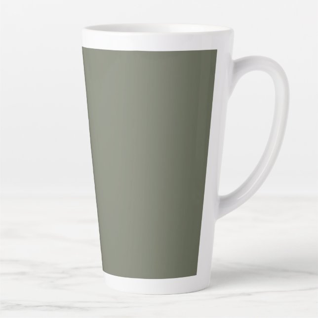 Solid Moss Green Custom Latte Tasse (Rechts)