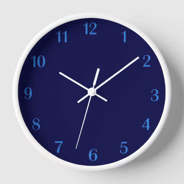 Solid Navy Blue Wall Clock Wanduhr (Vorderseite)