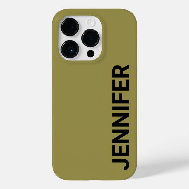 Solid Offbeat Green Individuelle Name Case-Mate iPhone Hülle (Rückseite)
