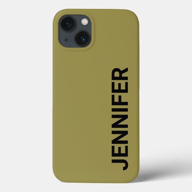 Solid Offbeat Green Individuelle Name Case-Mate iPhone Hülle (Rückseite)