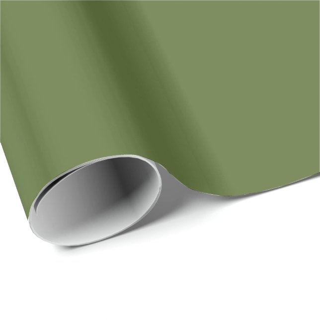 Solid Olive Green Geschenkpapier (Rolleneckpunkt)