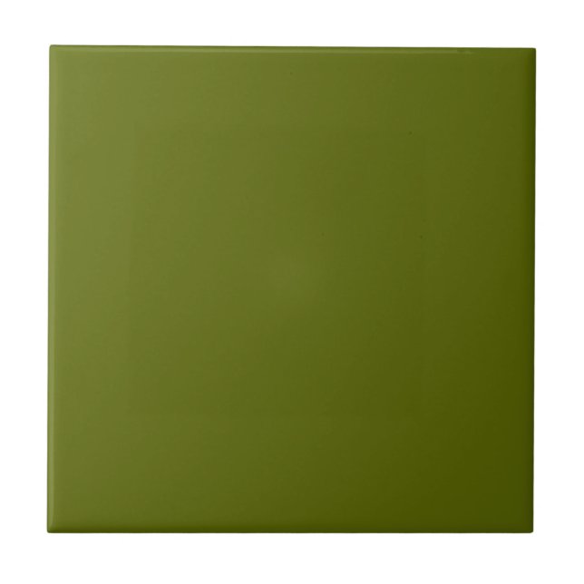 Solid Olive Green Keramik Tile Fliese (Vorderseite)