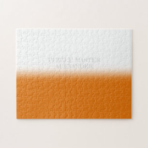 Solid Orange and White Secret Message Personalized Puzzle