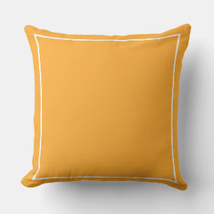 Solid Orange Marigold mit weißem Trimm Kissen