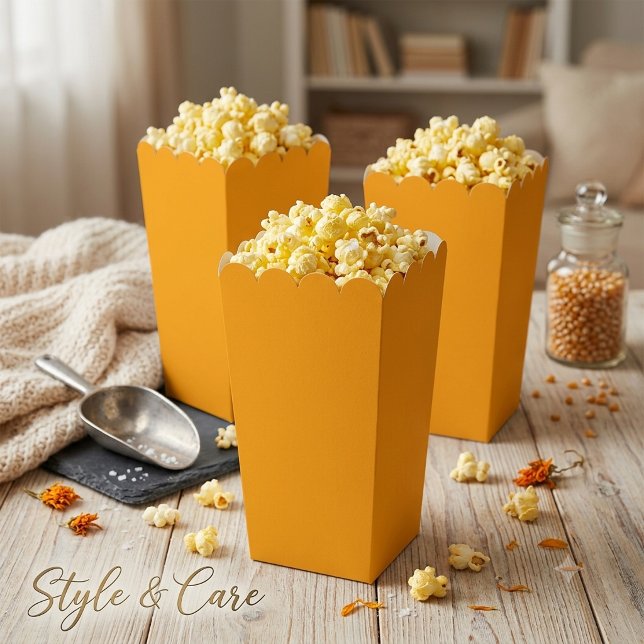 Solid Orange Simple Attractive Popcorn Geschenkschachtel (Solid Orange Simple Attractive Popcorn Favor Boxes)