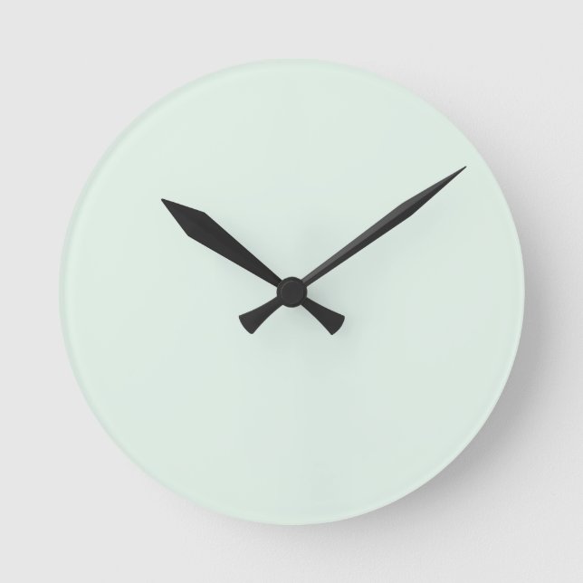 Solid Pale Mint Green Wall Clock Runde Wanduhr (Vorderseite)