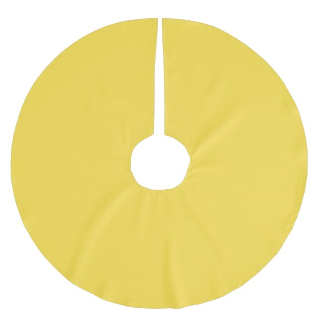 Solid pastel banana yellow polyester weihnachtsbaumdecke (Vorderseite)