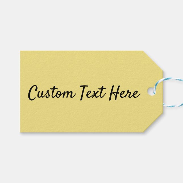 Solid Pastel Yellow Modern Geschenkanhänger (Vorderseite (Horizontal))