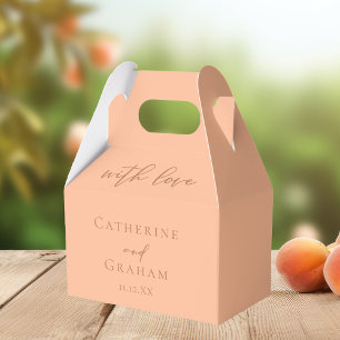 Solid Peach Typografie mit Liebe Summer Wedding Geschenkschachtel
