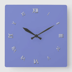 Solid Periwinkle Blue Wall Clock Quadratische Wanduhr