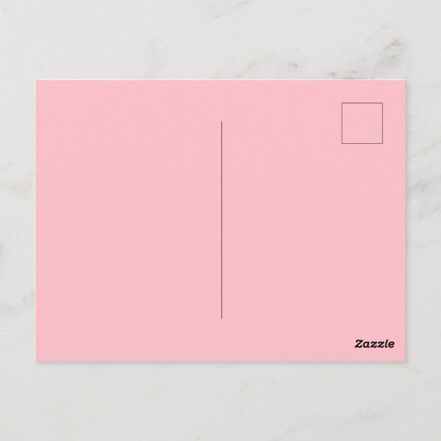 Solid Pink Post Card Personalized Greeting Design Postkarte (Rückseite)