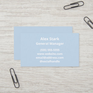 Solid Powder Blue Business Cards Visitenkarte