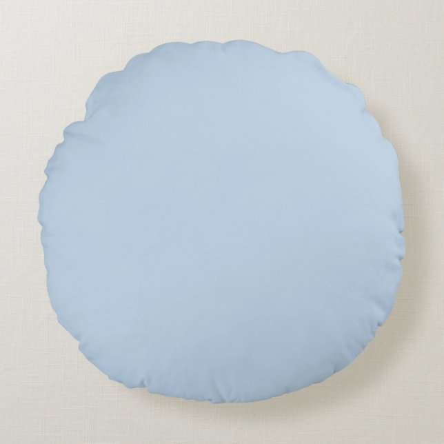 Solid Powder Blue Rundes Kissen (Vorderseite)