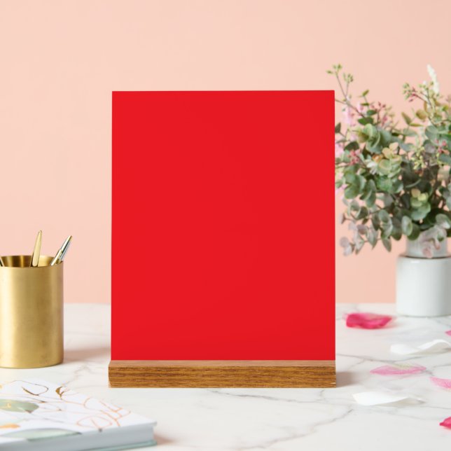 Solid Red Background Acrylschild (Hochzeit)