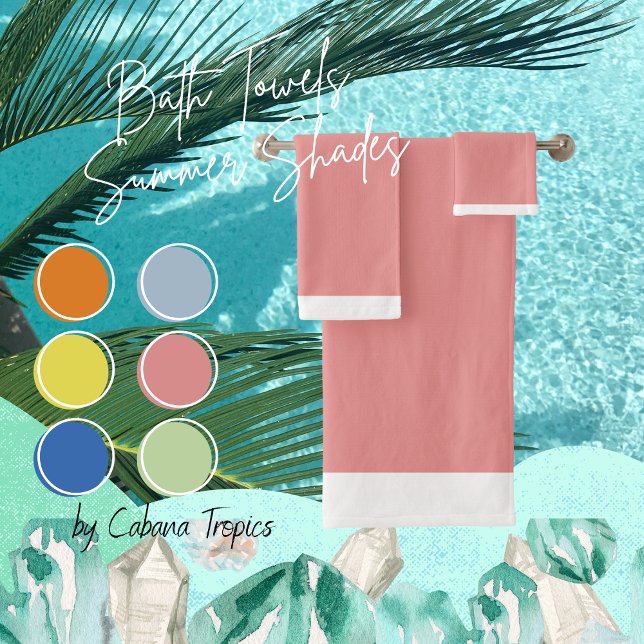 Solid rosa Blush & White Trim Badetuch Set (Von Creator hochgeladen)