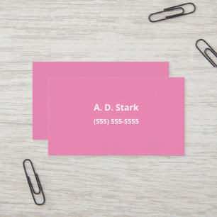 Solid rosa Minimalistische Visitenkarten Visitenkarte