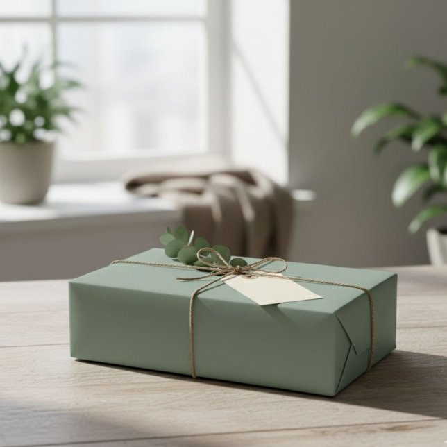Solid Sage Green Matte Gift Wrap Paper Geschenkpapier (Von Creator hochgeladen)