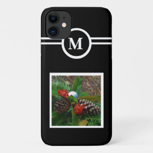 Solid schwarz, kundenspezifische Monogramm initial Case-Mate iPhone Hülle