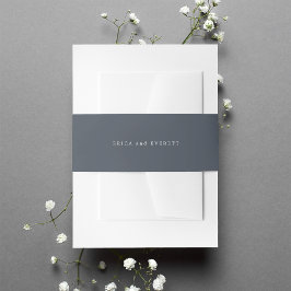 Solid Smoke Green Personalisiert Wedding Einladungsbanderole