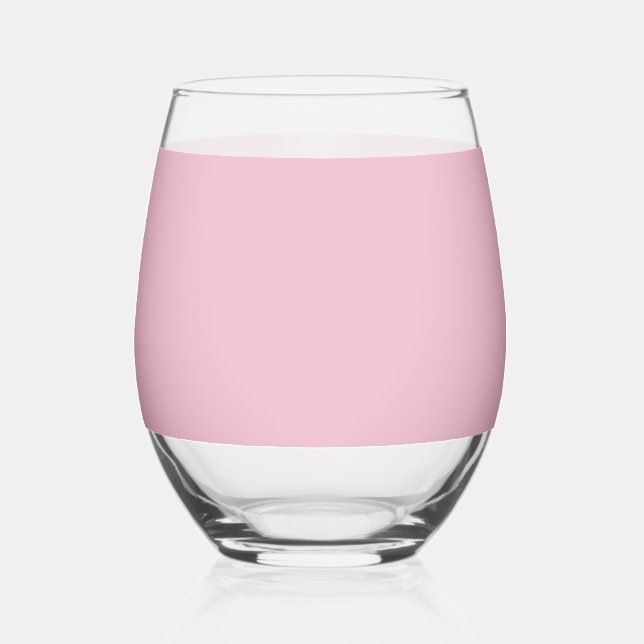 Solid Soft Blush Pink Glass Weinglas Ohne Stiel (Vorderseite)