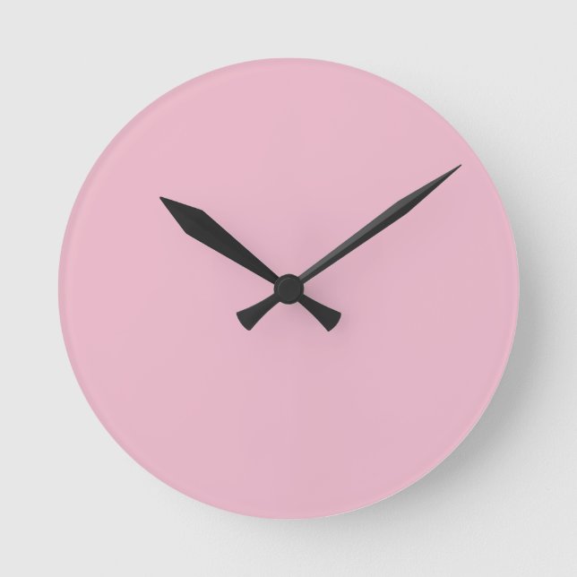 Solid Soft Blush Pink Wall Clock Runde Wanduhr (Vorderseite)