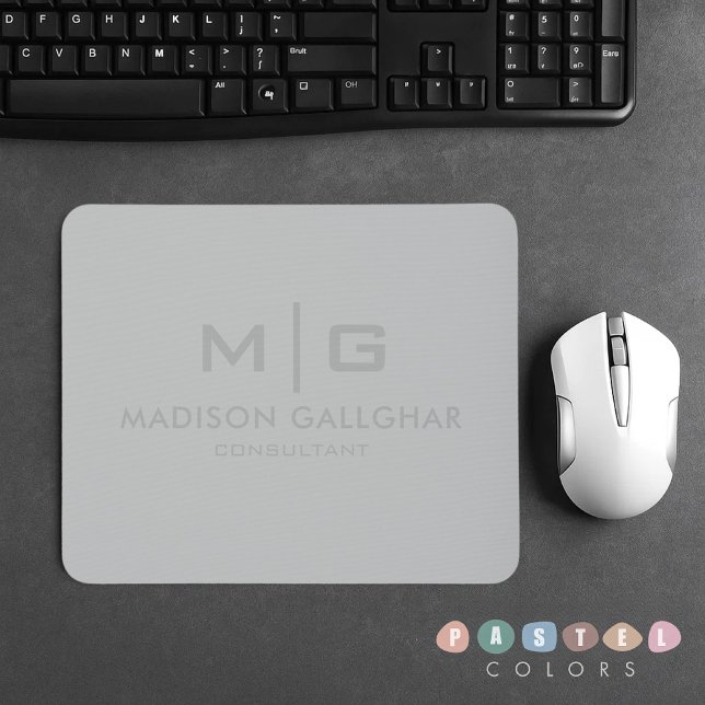 Solid Soft Light Gray Pastel Steel Grau Farbe Mousepad (Solid Soft Light Gray Pastel Steel Grey Color Mouse Pad
)