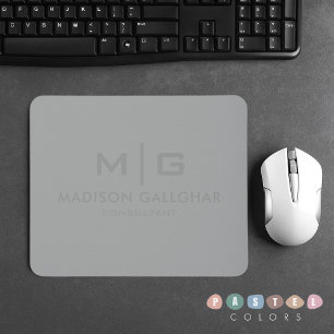 Solid Soft Light Gray Pastel Steel Grau Farbe Mousepad