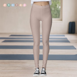 Solid Soft Light Paste Pinkish Purple Brown Color Leggings