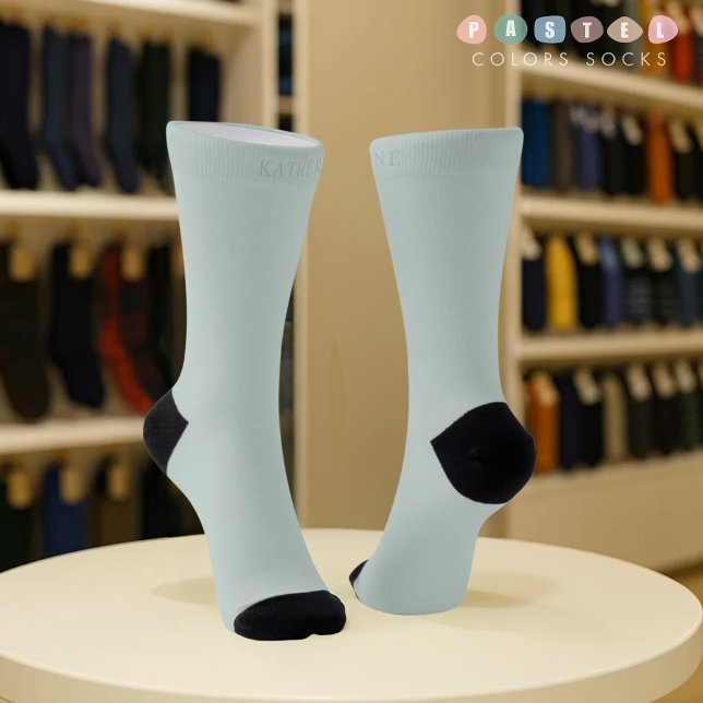 Solid Soft Light Pastel Sage Moss Green Color Socken (Solid Soft Light Pastel Sage Moss Green Color Socks
)