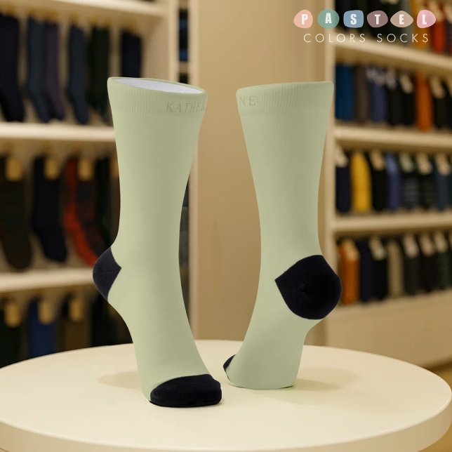Solid Soft Light Pastel Sage Moss Green Color Socken (Solid Soft Light Pastel Sage Moss Green Color Socks
)