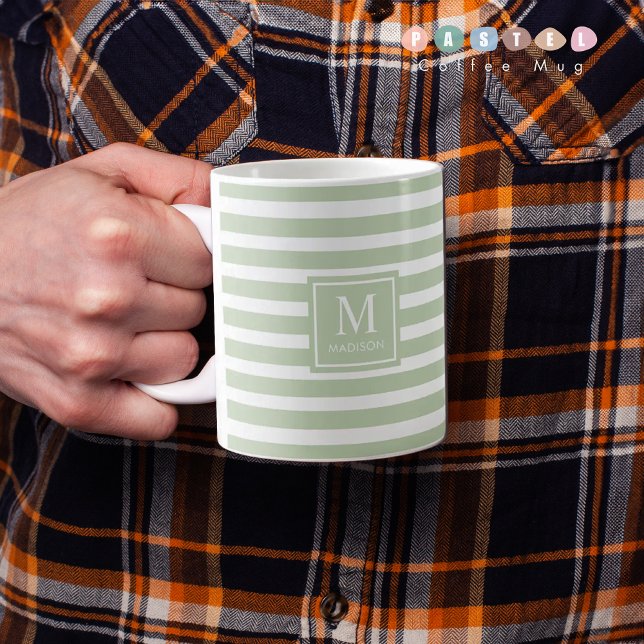 Solid Soft Light Pastel Sage Olive Green Color Kaffeetasse (Solid Soft Light Pastel Sage Olive Green Color Coffee Mug
)