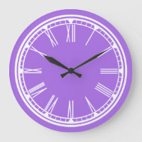 Solid Soft Lila römische Ziffern Wall Clock
