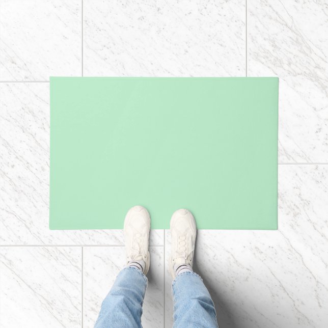 Solid Soft Mint Green Door Mat Fußmatte (Indoor)
