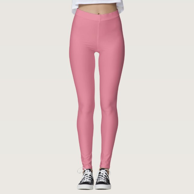 Solid Soft Pastel Pink Leggings Minimalist Athleis (Vorderseite)