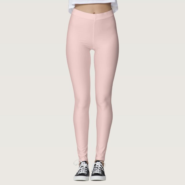 Solid Soft Pastel Pink Leggings Minimalist Athleis (Vorderseite)