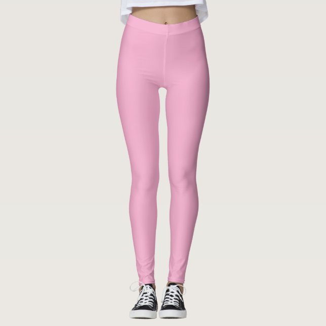 Solid Soft Pastel Pink Leggings Minimalist Athleis (Vorderseite)
