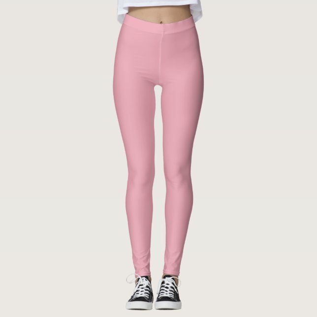 Solid Soft Pastel Pink Leggings Minimalist Athleis (Vorderseite)