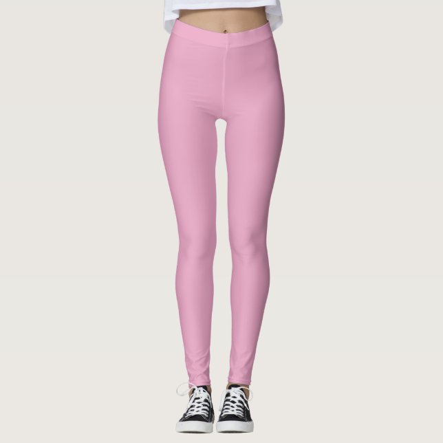 Solid Soft Pastel Pink Leggings Minimalist Athleis (Vorderseite)