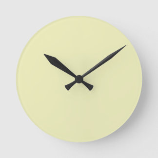 Solid Soft Pastel Yellow Wall Clock Runde Wanduhr