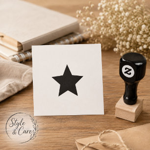Solid Star Mark Rubber Briefmarke mit Roter Tinte Gummistempel